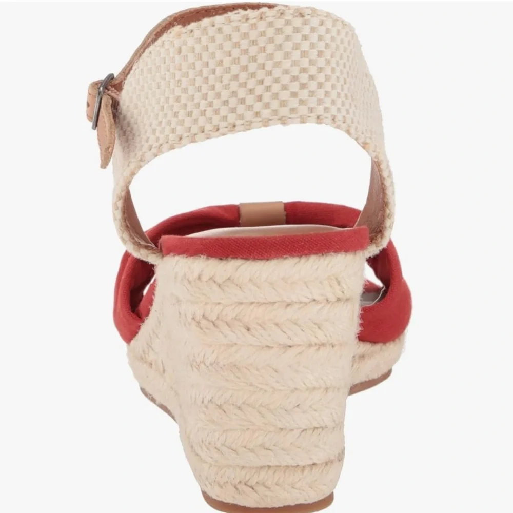Lucky Brand Macrimay Espadrille Wedge Sandal Red Size 10